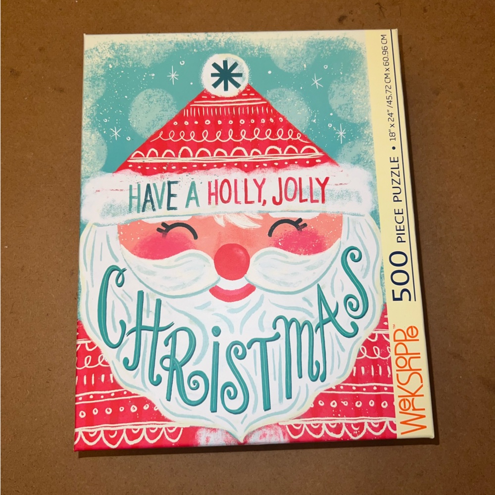 Werkshoppe Holly Jolly Santa 500 Piece Christmas Holiday Puzzle